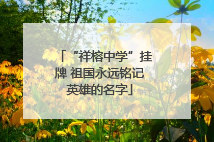 “祥榕中学”挂牌 祖国永远铭记英雄的名字