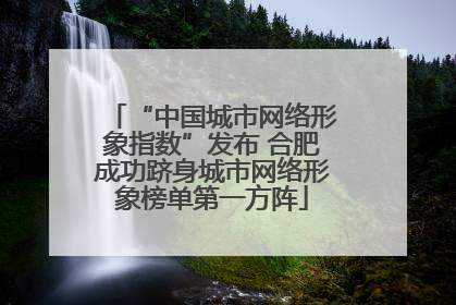 “中国城市网络形象指数”发布 合肥成功跻身城市网络形象榜单第一方阵