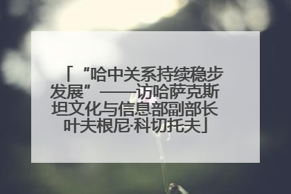 “哈中关系持续稳步发展”——访哈萨克斯坦文化与信息部副部长叶夫根尼·科切托夫