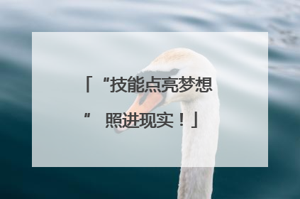 “技能点亮梦想” 照进现实！