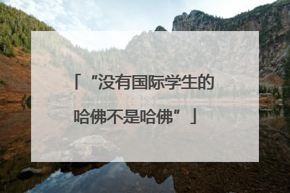 “没有国际学生的哈佛不是哈佛”