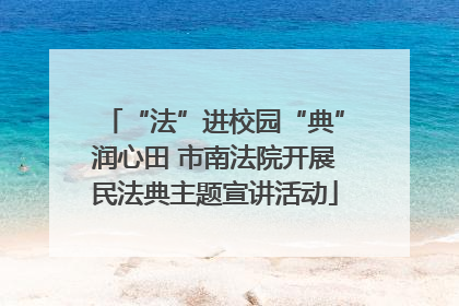“法”进校园“典”润心田 市南法院开展民法典主题宣讲活动