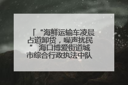 “海鲜运输车凌晨占道卸货，噪声扰民” 海口博爱街道城市综合行政执法中队：将联合交警加强长堤路一带巡逻