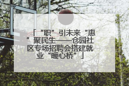 “职”引未来“惠”聚民生——仓园社区专场招聘会搭建就业“暖心桥”