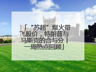 “苏超”爆火带飞股价，特朗普与马斯克的合与分丨一周热点回顾