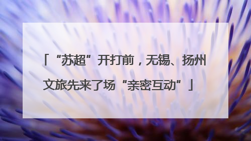 “苏超”开打前，无锡、扬州文旅先来了场“亲密互动”