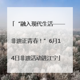 “融入现代生活——非遗正青春！”6月14日非遗活动进江宁