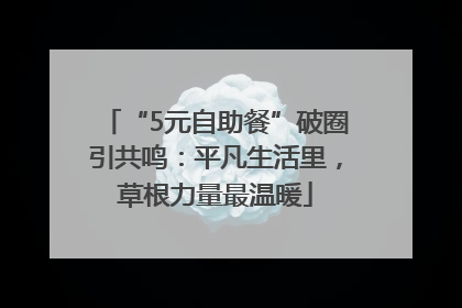 “5元自助餐”破圈引共鸣：平凡生活里，草根力量最温暖