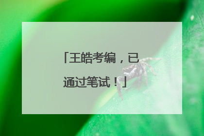 王皓考编，已通过笔试！