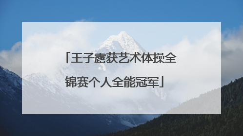 王子露获艺术体操全锦赛个人全能冠军