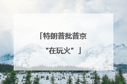 特朗普批普京“在玩火”