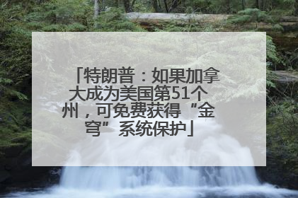 特朗普：如果加拿大成为美国第51个州，可免费获得“金穹”系统保护