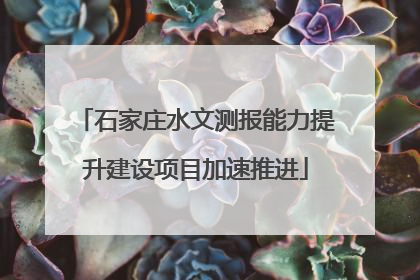 石家庄水文测报能力提升建设项目加速推进