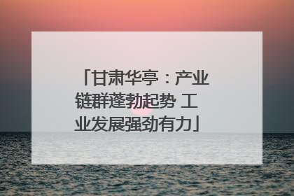 甘肃华亭：产业链群蓬勃起势 工业发展强劲有力