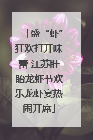 盛“虾”狂欢打开味蕾 江苏盱眙龙虾节欢乐龙虾宴热闹开席