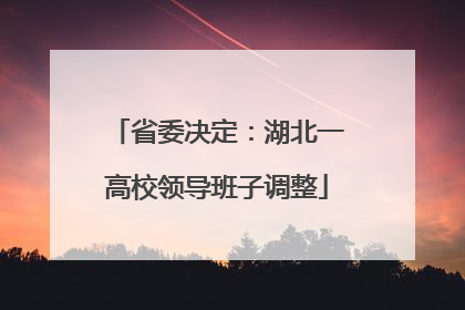 省委决定：湖北一高校领导班子调整