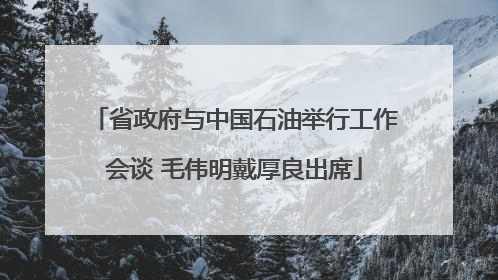 省政府与中国石油举行工作会谈 毛伟明戴厚良出席