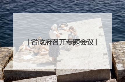 省政府召开专题会议
