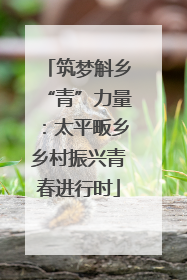 筑梦斛乡“青”力量：太平畈乡乡村振兴青春进行时