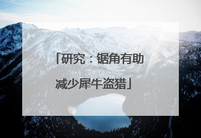 研究：锯角有助减少犀牛盗猎