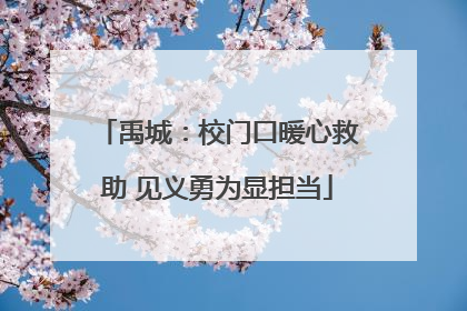 禹城：校门口暖心救助 见义勇为显担当