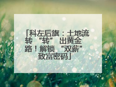 科左后旗：土地流转 “转” 出黄金路！解锁 “双薪” 致富密码