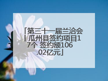 第三十一届兰洽会丨瓜州县签约项目17个 签约额106.02亿元