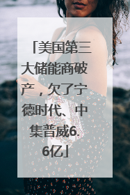 美国第三大储能商破产，欠了宁德时代、中集普威6.6亿