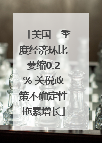 美国一季度经济环比萎缩0.2% 关税政策不确定性拖累增长