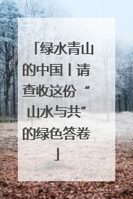 绿水青山的中国丨请查收这份“山水与共”的绿色答卷