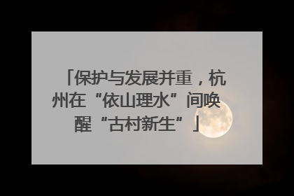 保护与发展并重，杭州在“依山理水”间唤醒“古村新生”
