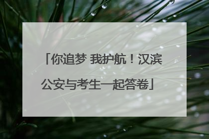 你追梦 我护航！汉滨公安与考生一起答卷