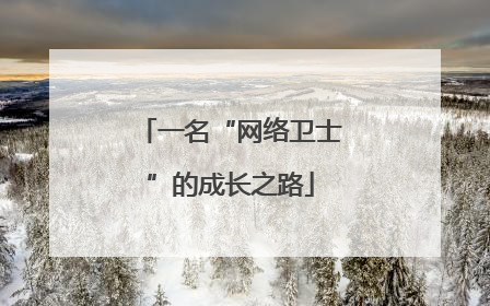 一名“网络卫士”的成长之路