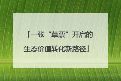 一张“草票”开启的生态价值转化新路径
