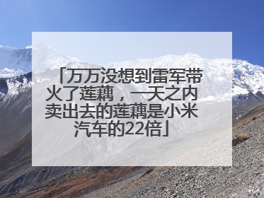 万万没想到雷军带火了莲藕，一天之内卖出去的莲藕是小米汽车的22倍