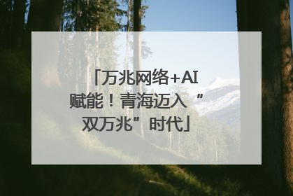 万兆网络+AI赋能！青海迈入“双万兆”时代
