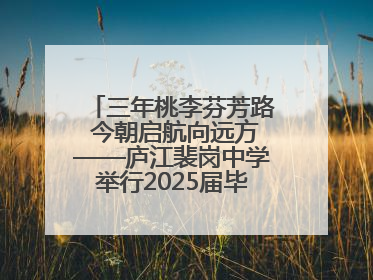 三年桃李芬芳路 今朝启航向远方——庐江裴岗中学举行2025届毕业典礼