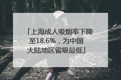 上海成人吸烟率下降至18.6%，为中国大陆地区省级最低