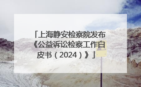 上海静安检察院发布《公益诉讼检察工作白皮书（2024）》