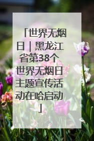 世界无烟日｜黑龙江省第38个世界无烟日主题宣传活动在哈启动