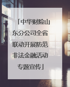 中华财险山东分公司全省联动开展防范非法金融活动专题宣传