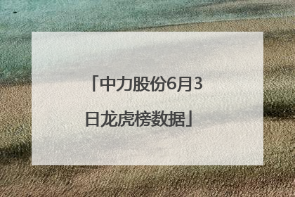中力股份6月3日龙虎榜数据