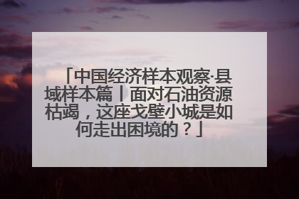 中国经济样本观察·县域样本篇丨面对石油资源枯竭，这座戈壁小城是如何走出困境的？