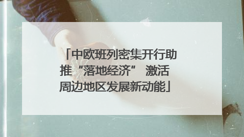 中欧班列密集开行助推“落地经济” 激活周边地区发展新动能