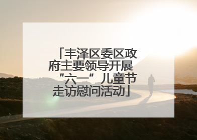 丰泽区委区政府主要领导开展“六一”儿童节走访慰问活动