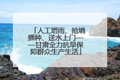 人工增雨、抢墒播种、送水上门——甘肃全力抗旱保障群众生产生活