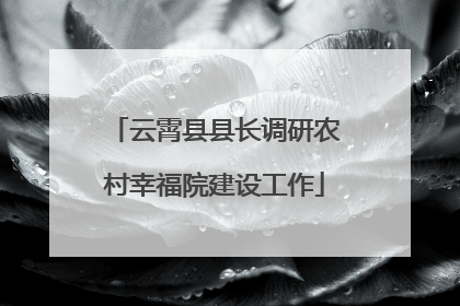 云霄县县长调研农村幸福院建设工作