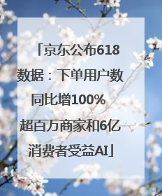 京东公布618数据：下单用户数同比增100% 超百万商家和6亿消费者受益AI