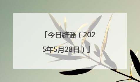今日辟谣（2025年5月28日）
