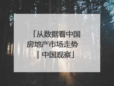 从数据看中国房地产市场走势｜中国观察
